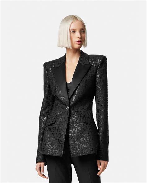 versace allover single-breasted blazer|Versace Allover Single.